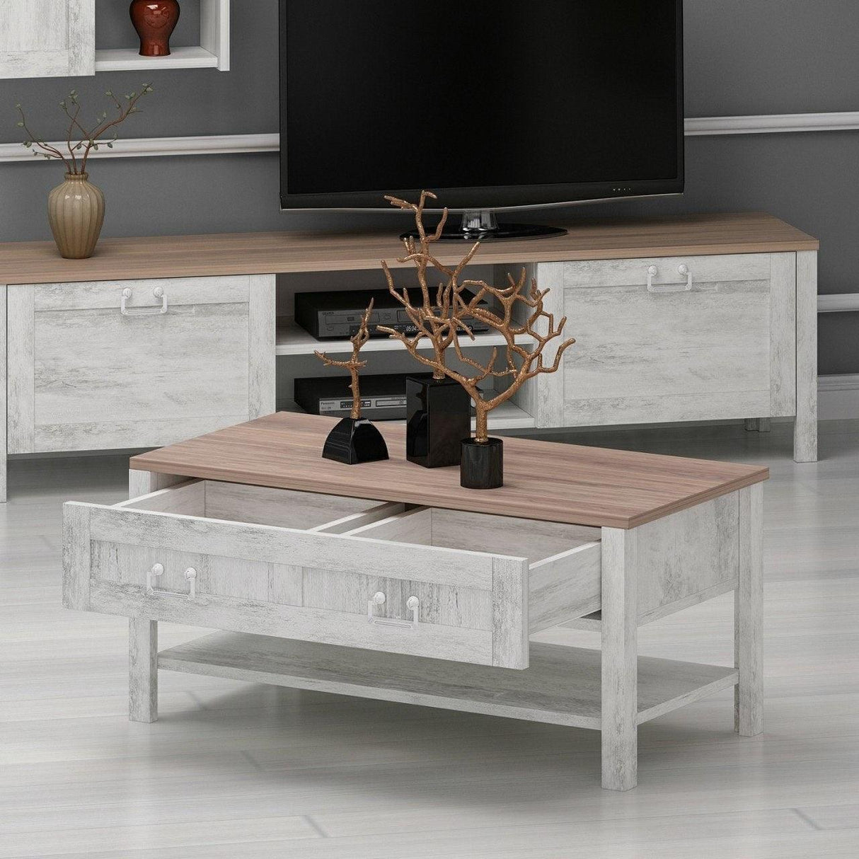 Masuta de Cafea Sento, Stejar, 90x42x45 cm