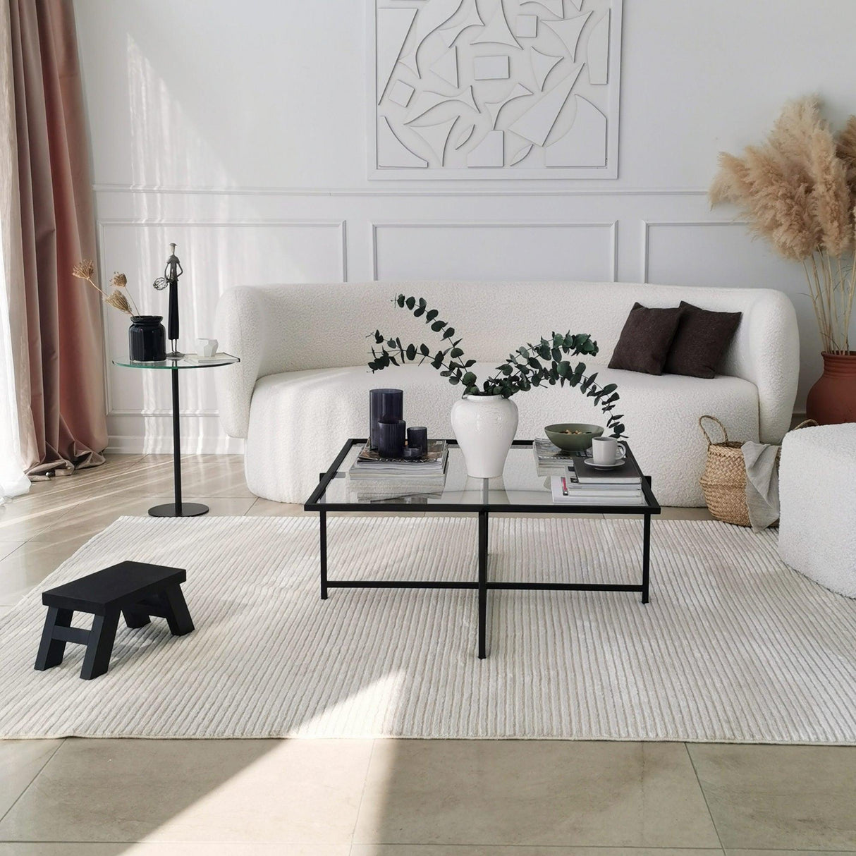 Masuta de cafea Sun S409, Negru, 85x35x85 cm