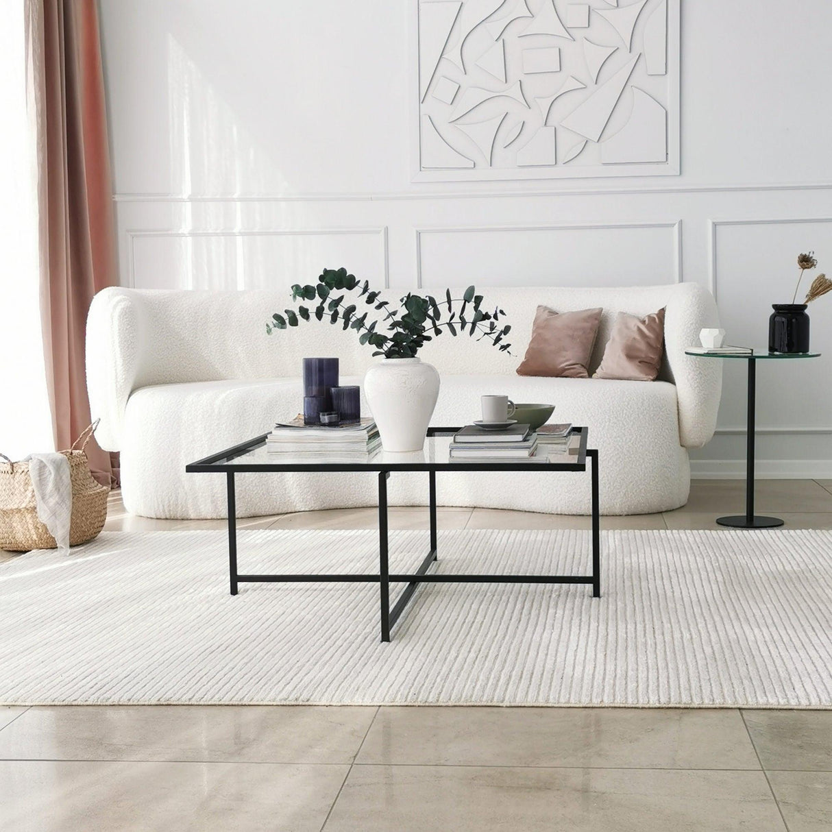 Masuta de cafea Sun S409, Negru, 85x35x85 cm