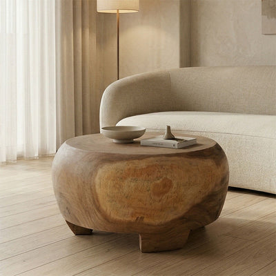 Măsuță de cafea Terra din lemn Suar, Natural Ø60x36cm, imagine principală, lemn, PP, pentru living
