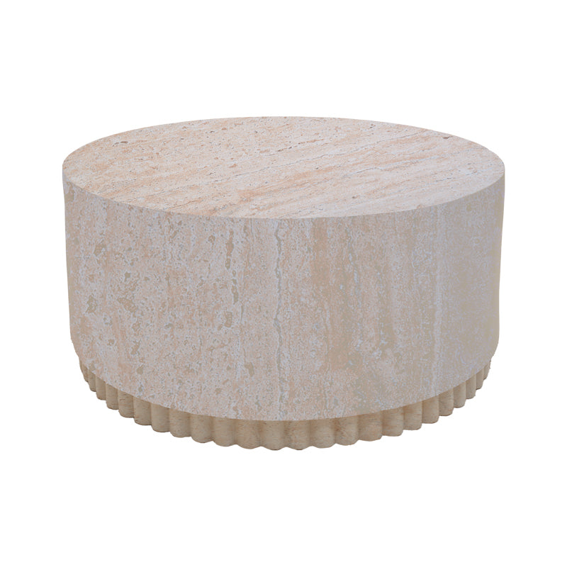 Masuta de cafea Tierra, Aspect travertin, Travertin, D75x37 cm