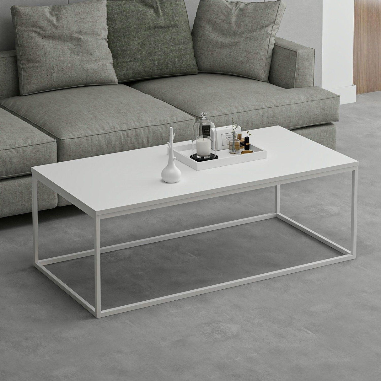 Masuta de Cafea Tiger - White, Alb, 120x42x60 cm