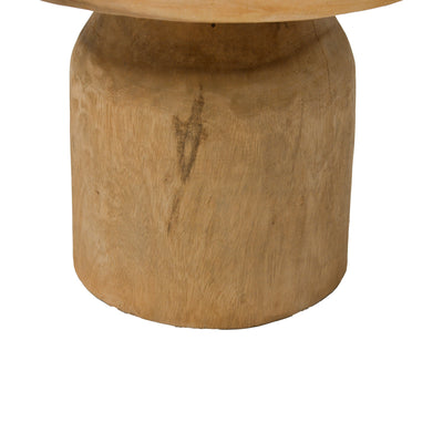 Măsuță de cafea Tobola din lemn Suar, Natural Ø60x45cm, prezentare produs, lemn, PP, pentru living