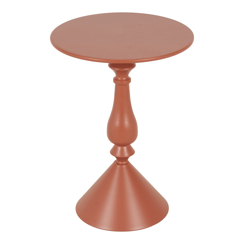 Măsuță de colț cu design metalic Lalou, Metal, Terracotta, 40x55 cm
