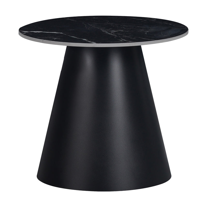 Masuta laterala Fabrin marmura neagra piatra sinterizata-metal, negru, 50x50x46 cm, foto produs
