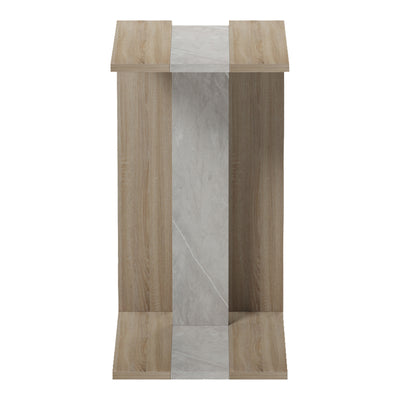 Masuta laterala Muju, Sonoma cu efect marmura bej, 30x40x55 cm, Bej-Sonoma, prezentare produs, PAL melaminat, PP, pentru living