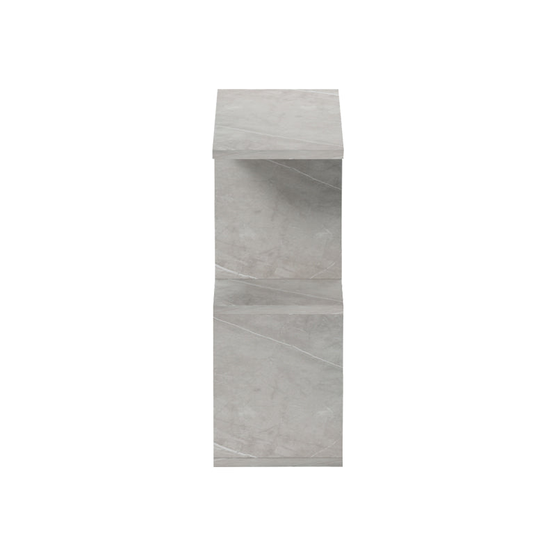 Masuta laterala Wesmol cu raft, Gri cu efect marmura, 50x20x50 cm - Gri