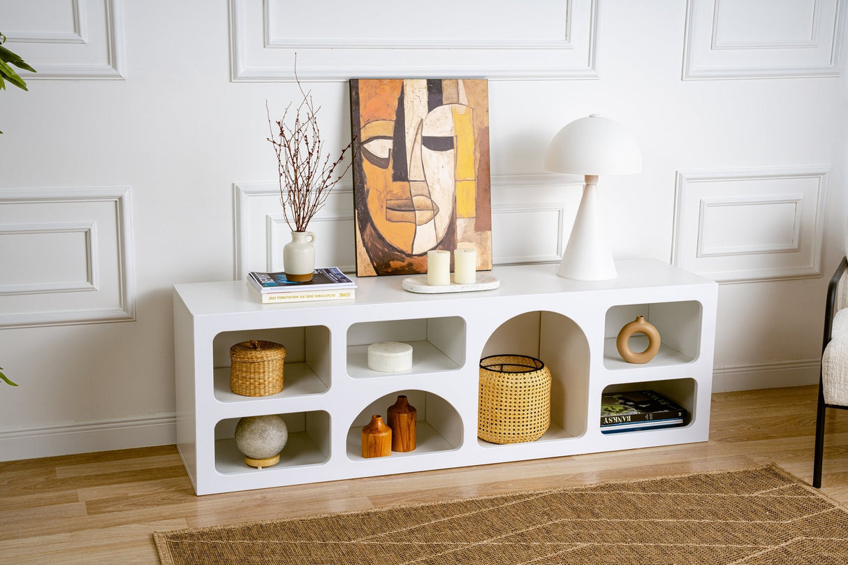 Mobila Lorin, Alb - Anthracite, 160x38 cm - Alb