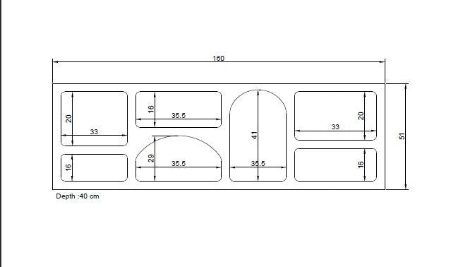 Mobila Lorin, Alb - Anthracite, 160x38 cm - Alb