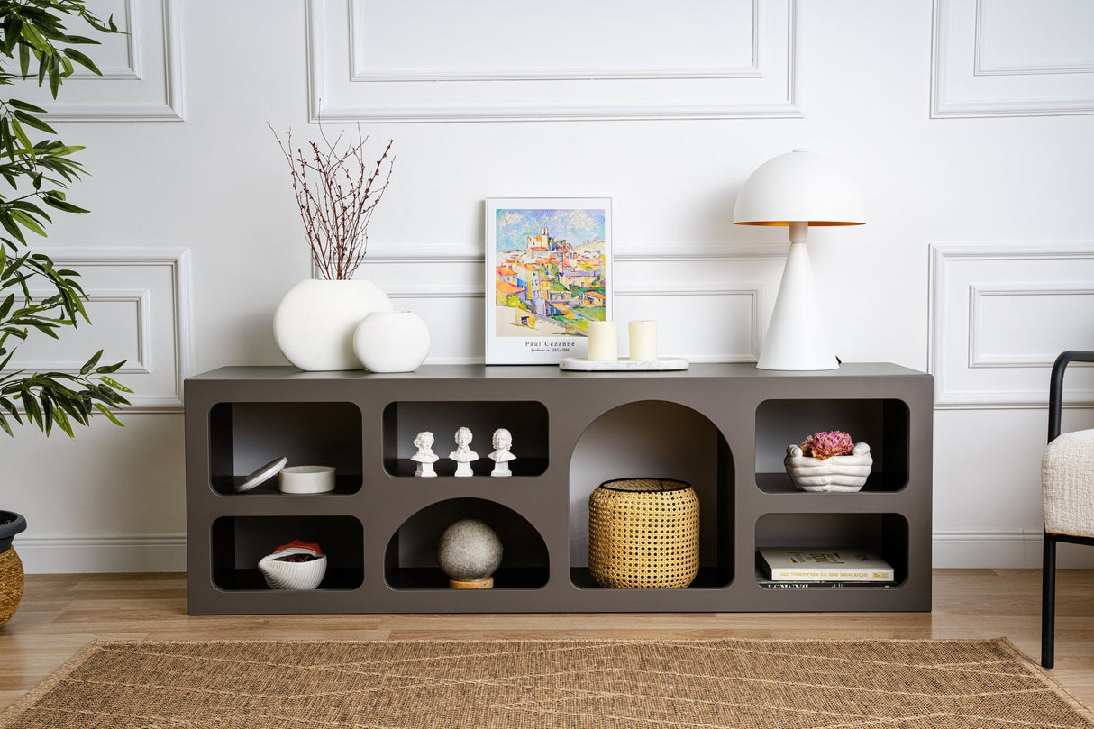 Mobila Lorin, Alb - Anthracite, 160x38 cm - Anthracite