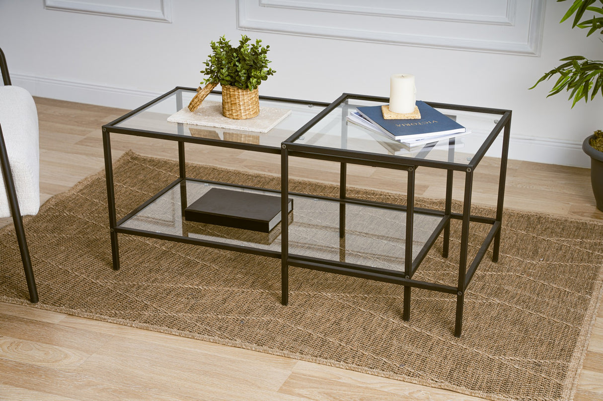 Mobila Sevay, Negru - Auriu, 90x45 cm - Negru