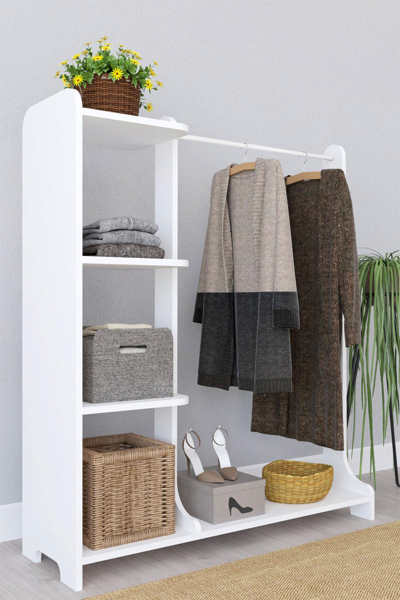Mobilier de intrare Renesme alb 106x35x128 cm, 35x106 cm
