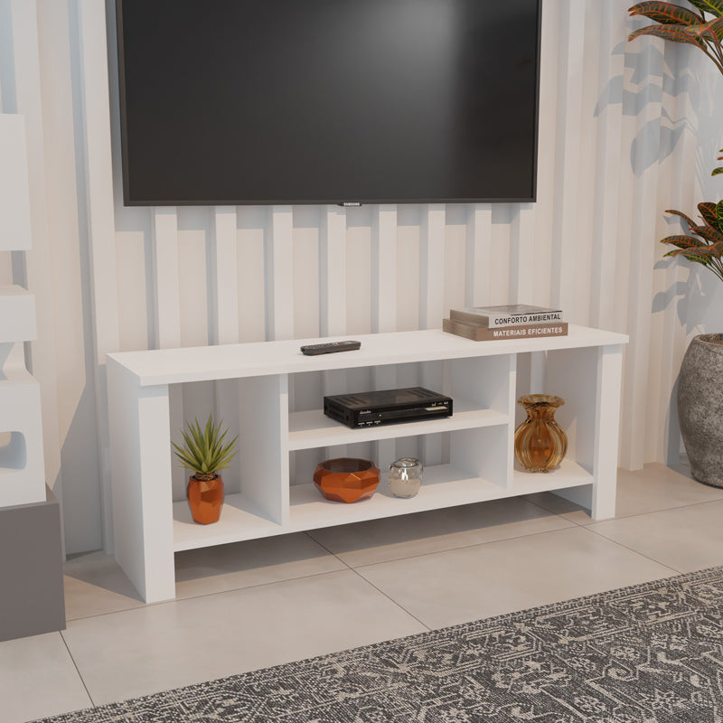 Mobilier TV cu rafturi Seref, Antracit, 120x30x47 cm - Alb