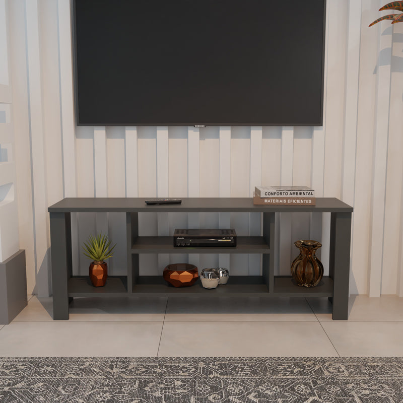 Mobilier TV cu rafturi Seref, Antracit, 120x30x47 cm - Antracit