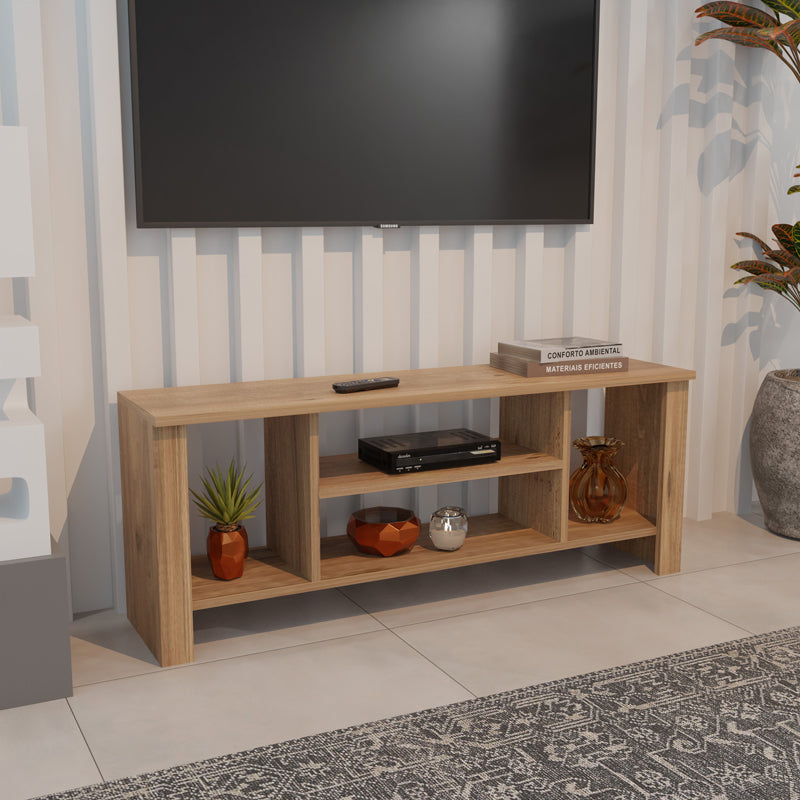 Mobilier TV cu rafturi Seref, Antracit, 120x30x47 cm - Stejar