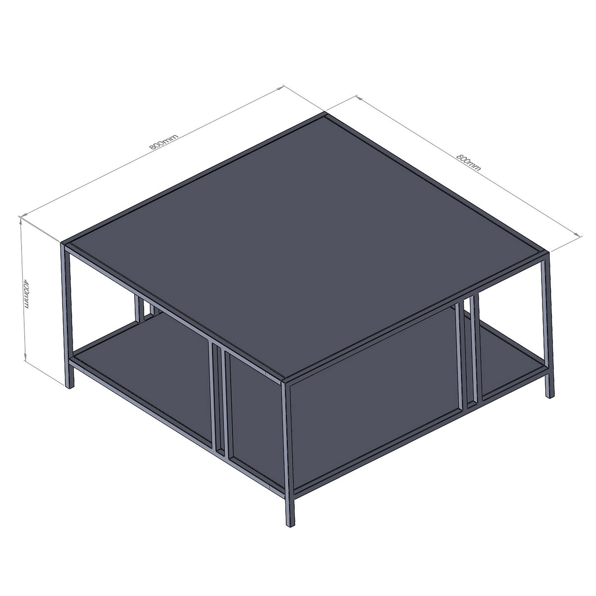 Mobilier Uranüs, 80x80 cm - Negru_706CLN1130