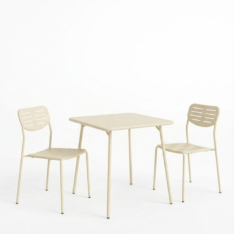 Moraja Deraby I set 3 piese crem metal 70x70x73cm, 70x70x73 cm, vedere frontală, metal, PP, pentru living sau bucătărie