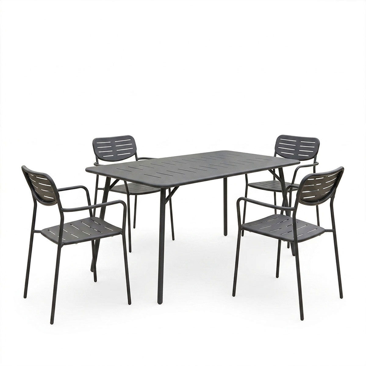 Moraja Deraby set 5 piese negru metal, 140x80x72 cm