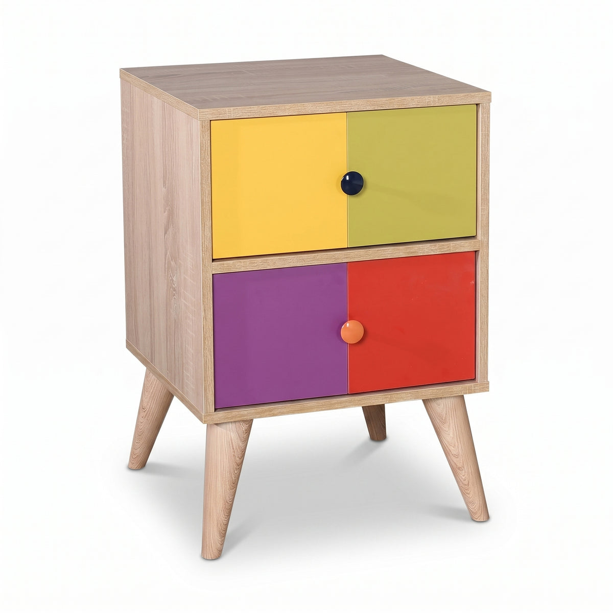 Noptiera Adore Rainbow, 2 sertare, Rainbow, Multicolor, 44x66x44 cm