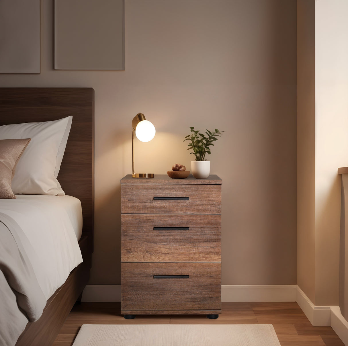 Noptiera Adore Trendline, 3 sertare, 40x57x39 cm - Nuc