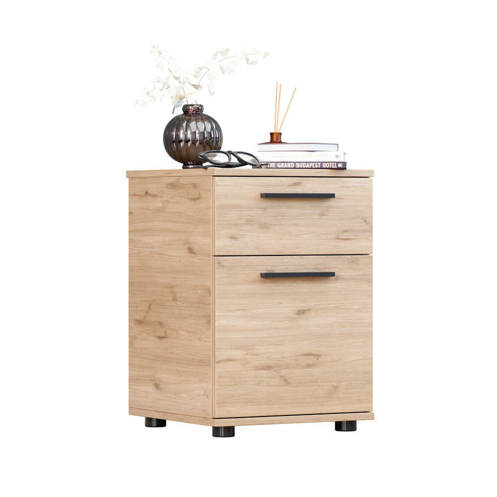 Noptiera Adore White, 2 sertare, Usa reversibila, Alb, 40x57x41 cm - Noptiera Adore White, 2 sertare, Usa reversibila, Alb, 40x57x41 cm