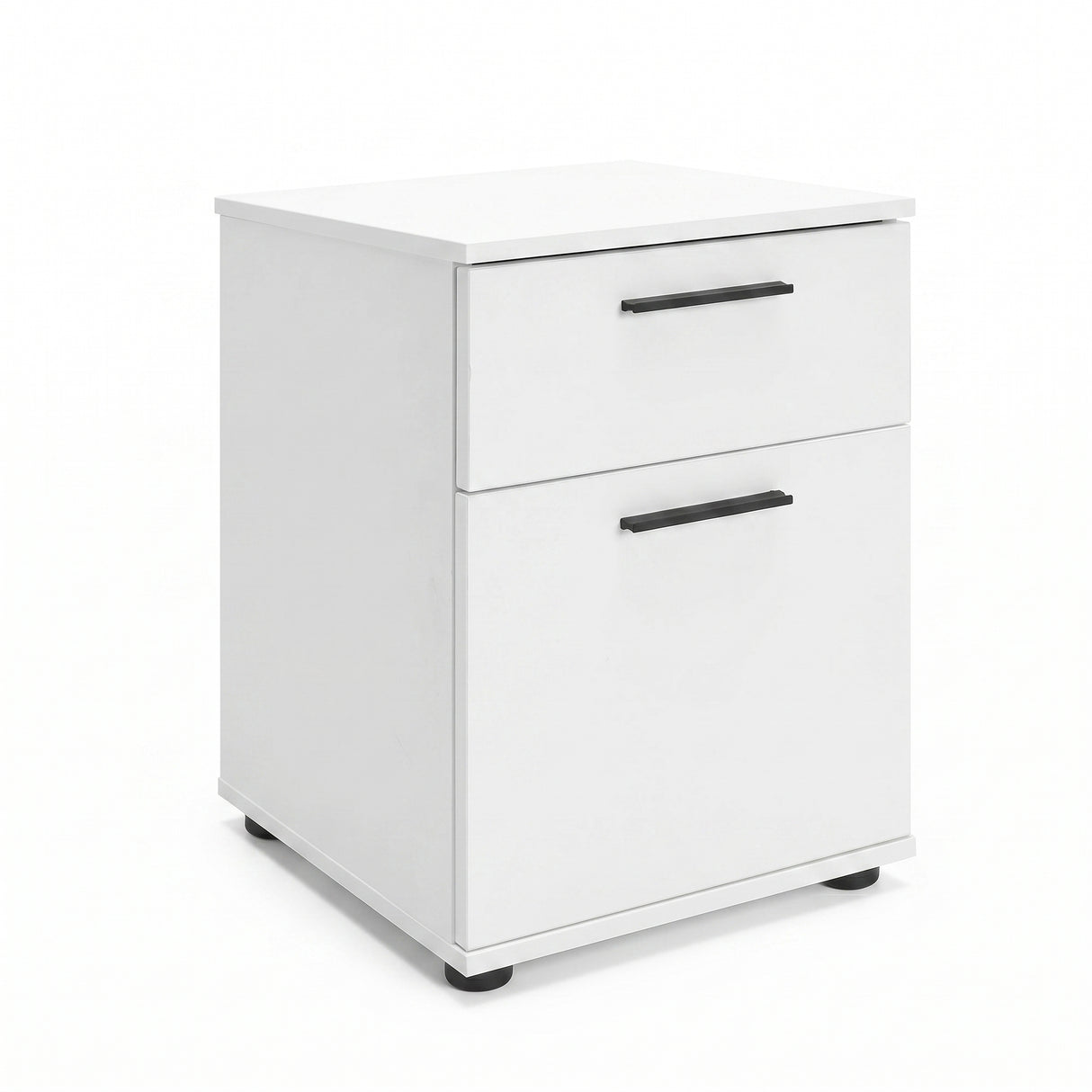 Noptiera Adore White, 2 sertare, Usa reversibila, Alb, 40x57x41 cm - Alb