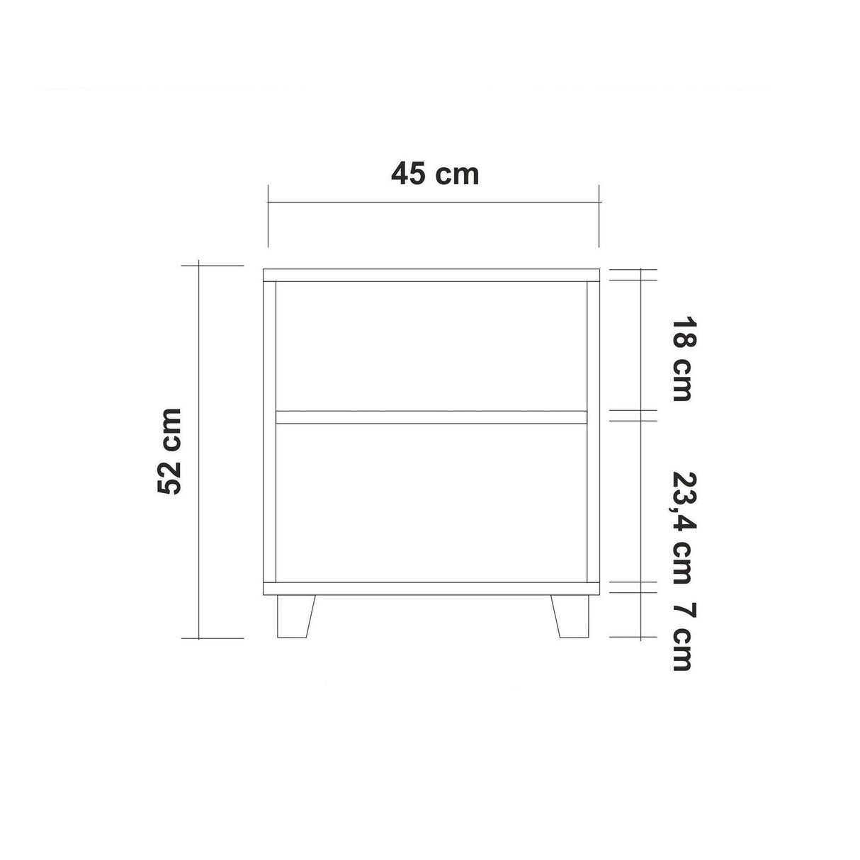 Noptiera Alfa cu sertar, Alb, 45 x 52 x 40 cm