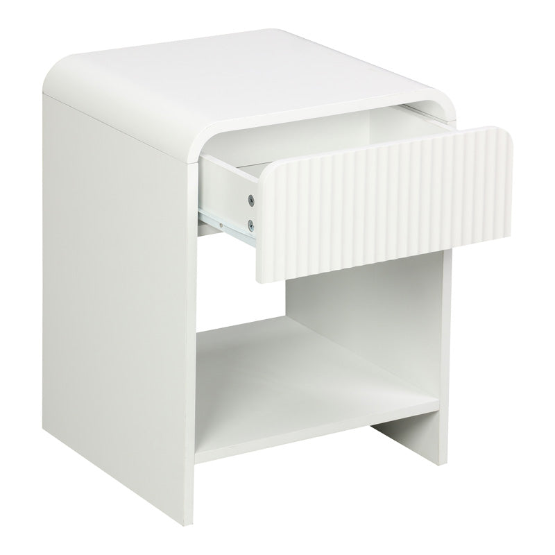 Noptiera cu functie de depozitare Lemperto, Alb, 40x40x53 cm, imagine suplimentara