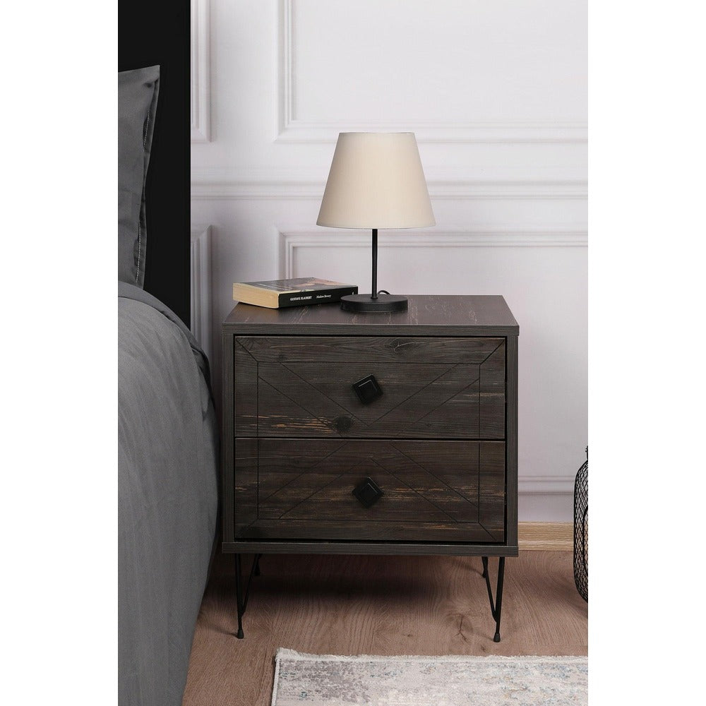 Noptiera Glynn Nightstand, Crem, 40x55x50 cm - Maro
