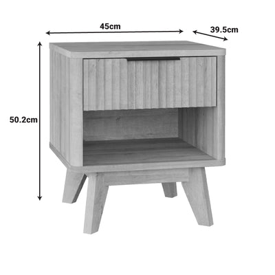 Noptiera Hamea, MDF, Natural, 45x40x51 cm, imagine produs 5