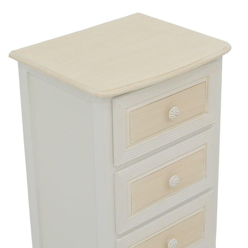 Noptiera inalta Joliene, Alb, 40x34x82 cm