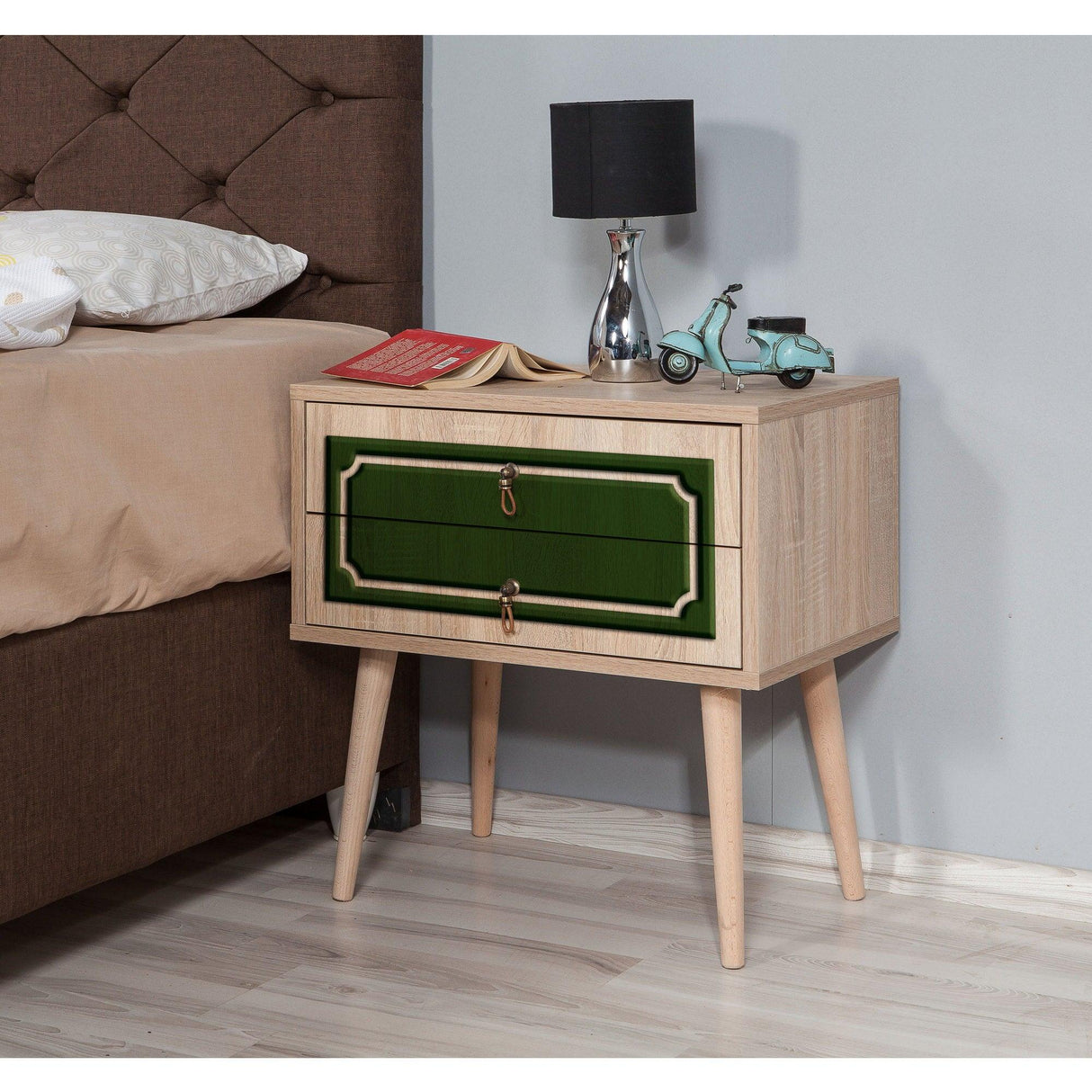 Noptiera Two - Nightstand 10, Stejar Sonoma, 61x40x60 cm