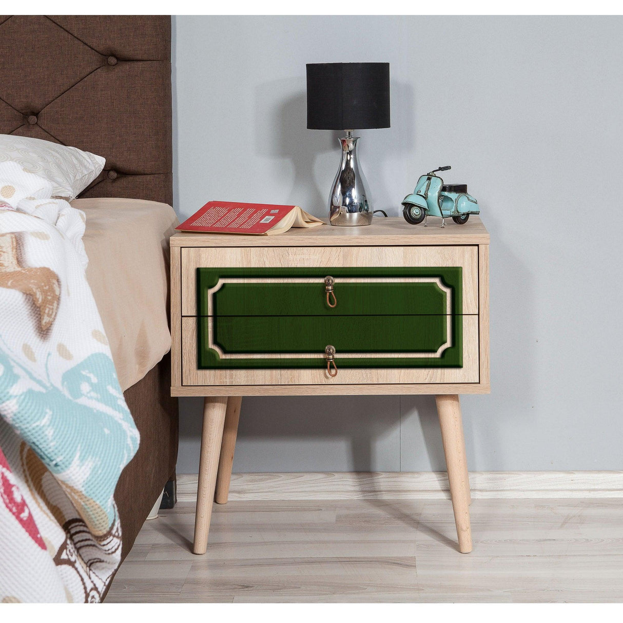 Noptiera Two - Nightstand 10, Stejar Sonoma, 61x40x60 cm