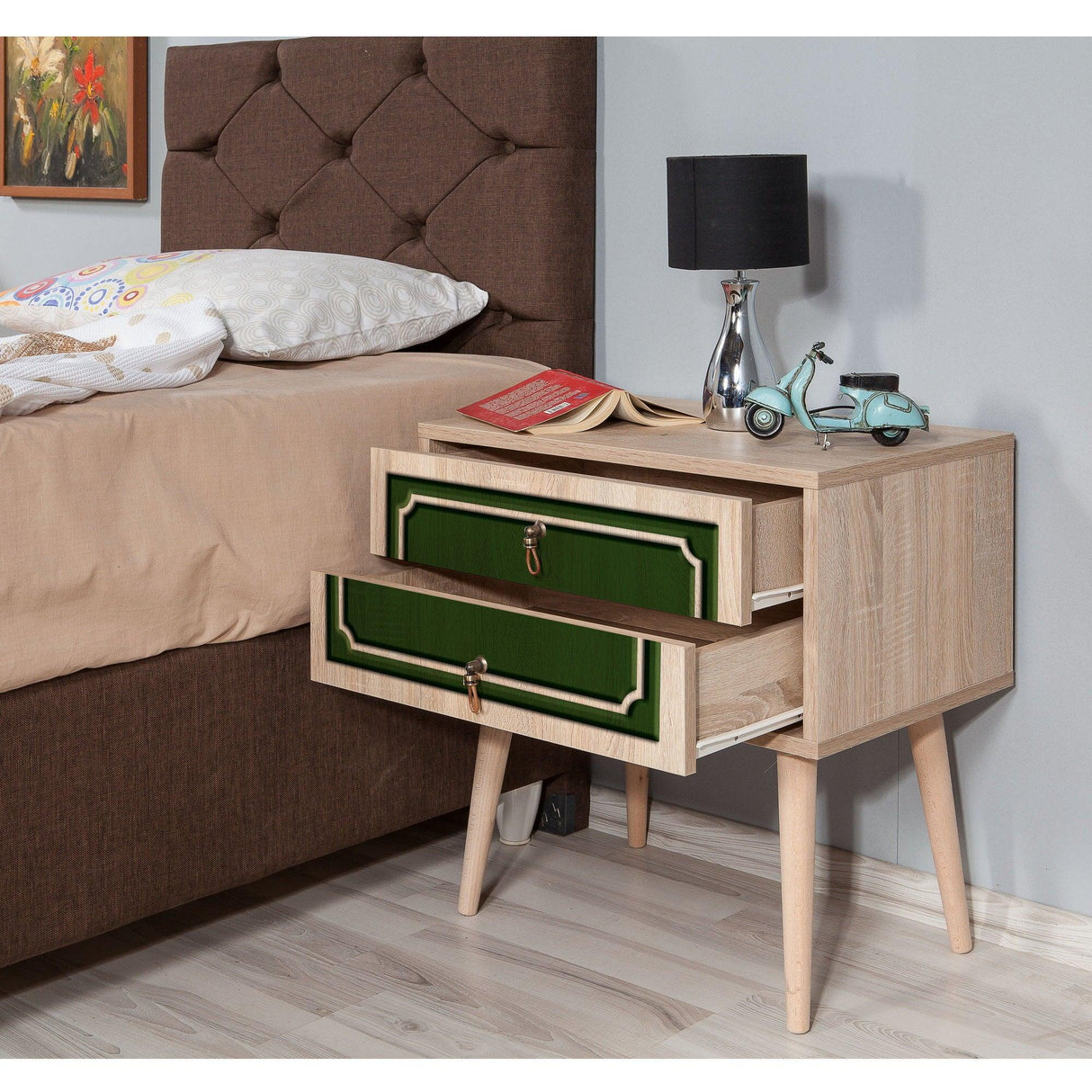 Noptiera Two - Nightstand 10, Stejar Sonoma, 61x40x60 cm