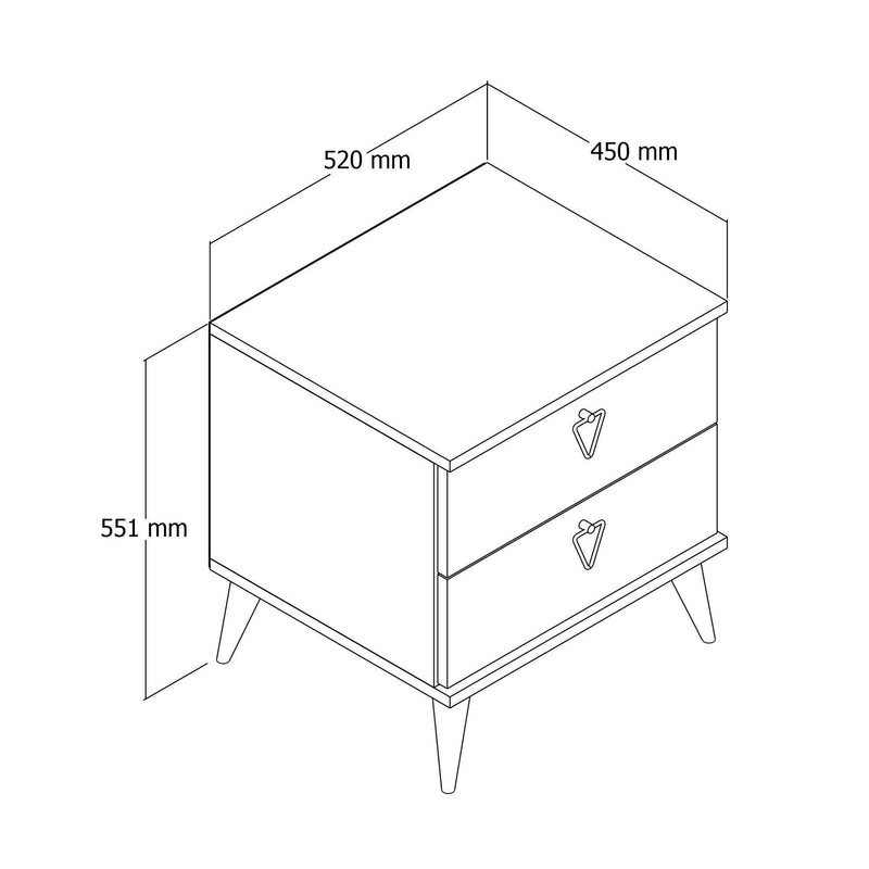 Noptiera Versa-Ce 3632, Stejar, 45x55x52 cm