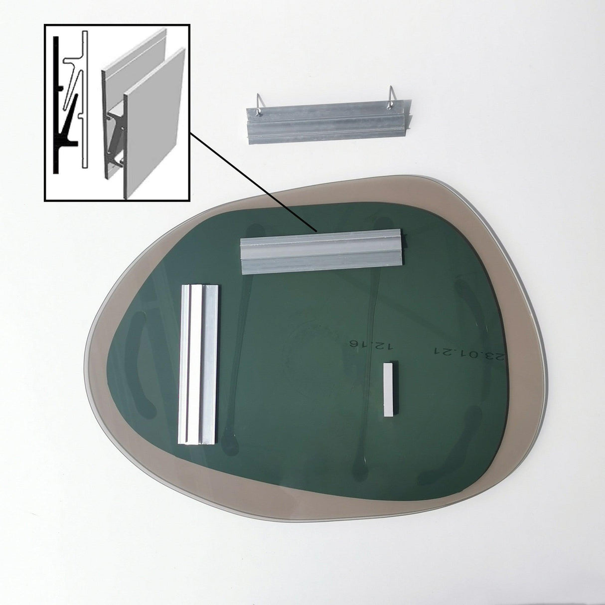 Oglindă Aqua A344, Fum, 3x55x75 cm