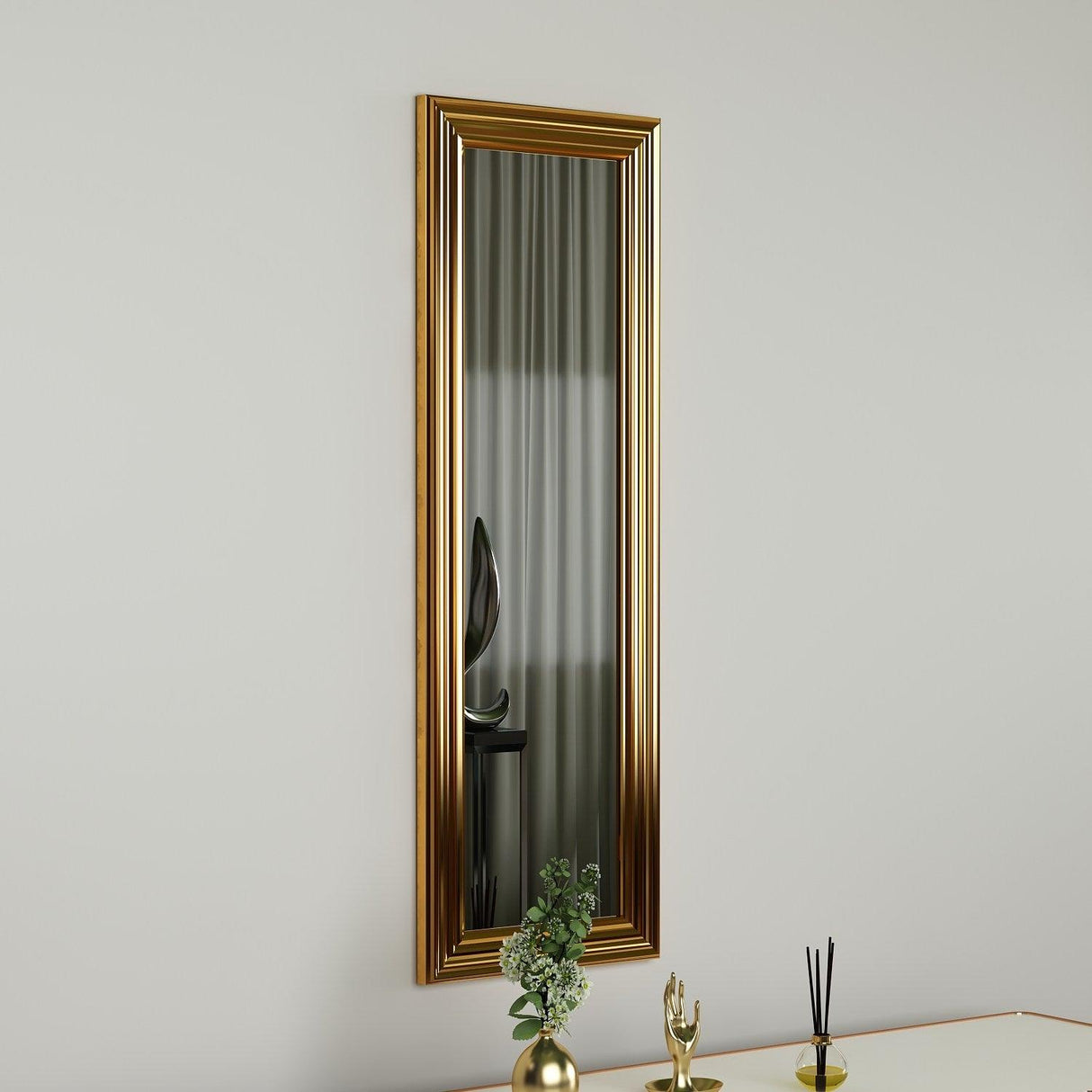 Oglinda Boss, 90x30 cm - Auriu
