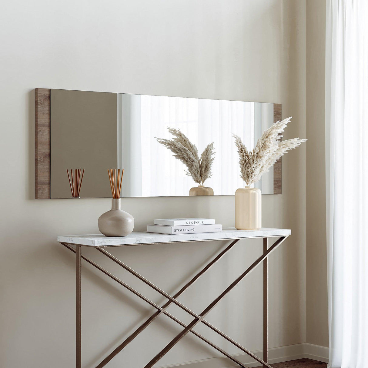 Oglindă Boy Aynası Dekoratif Basic Ceviz 40x120, Nuc, 2x40x120 cm