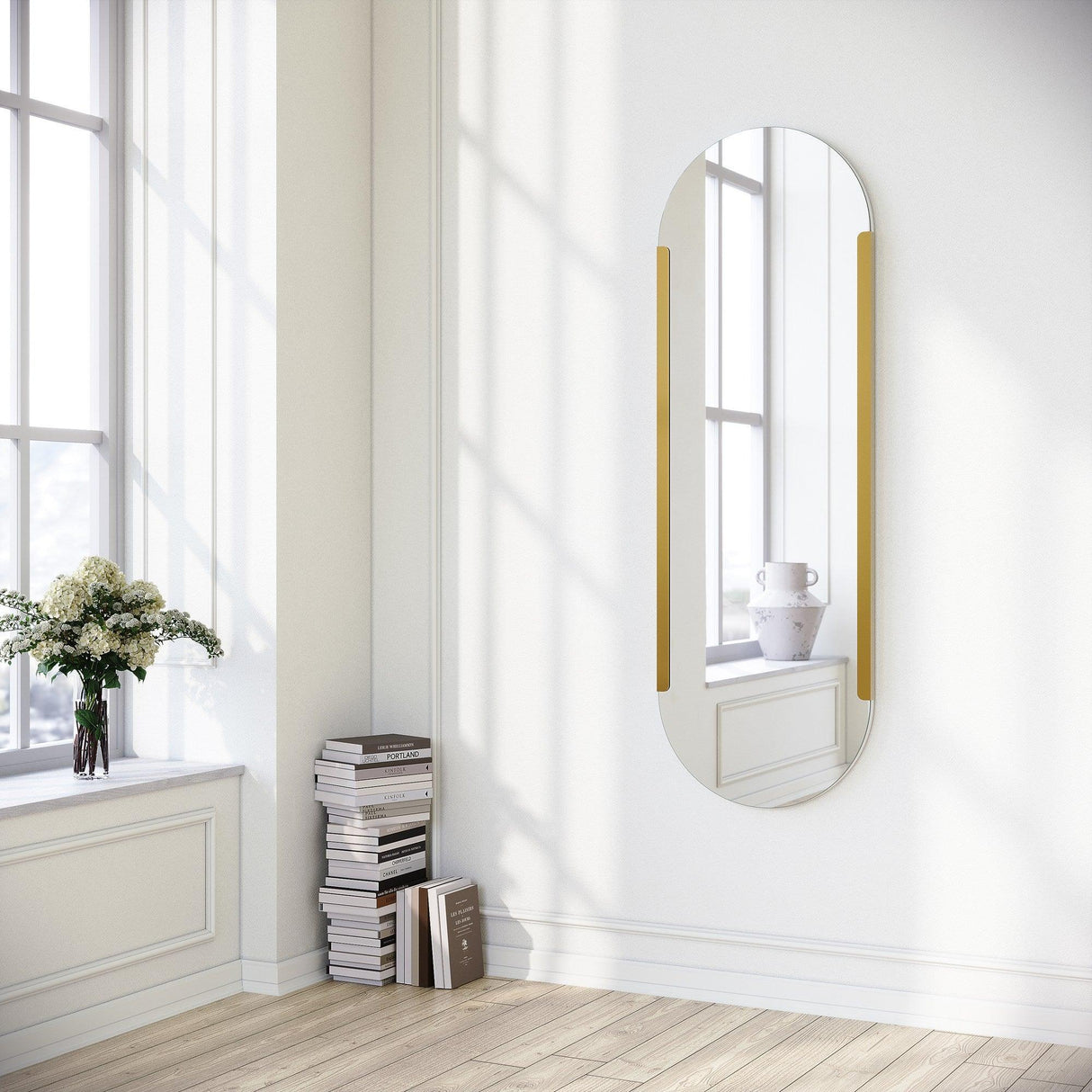 Oglindă Caprice - Gold, Aur, 2x150x50 cm