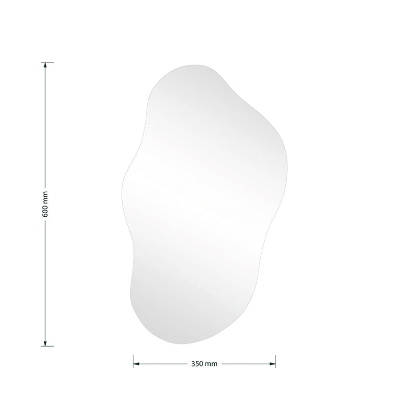 Oglinda de perete Irregular 2, Alb, 35x60 cm