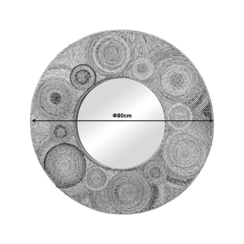 Oglinda de perete (lemn de bananier) Klare Boho, Natural, 80x80 cm, imagine suplimentara