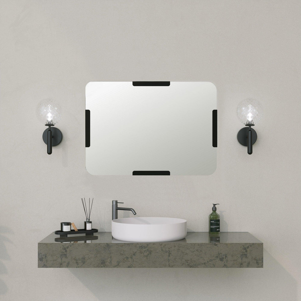 Oglinda decorativa Code Mirror - Black, Negru, 2x70x50 cm