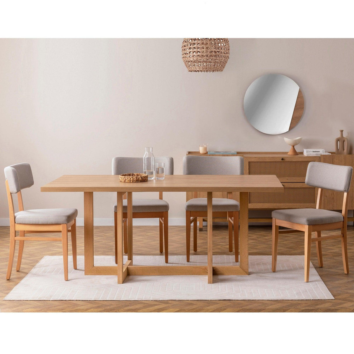 Oglinda decorativa din lemn Madison Ayna, Stejar, 77x77x2 cm