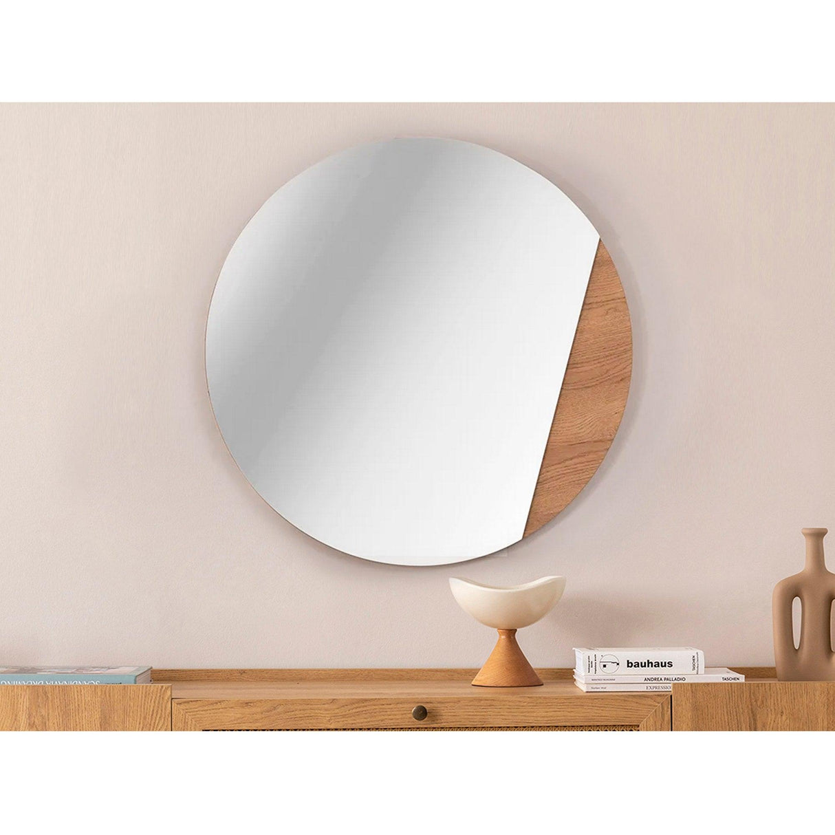 Oglinda decorativa din lemn Madison Ayna, Stejar, 77x77x2 cm