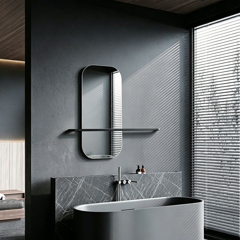 Oglinda decorativa Lunaria, MDF, 60x12x60 cm - Negru