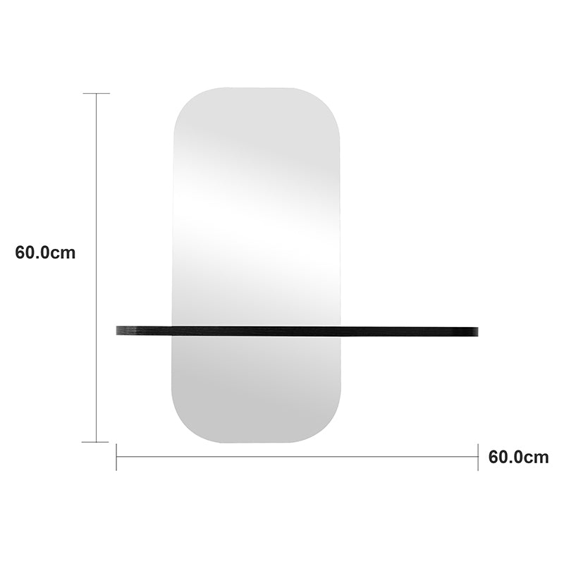 Oglinda decorativa Lunaria, MDF, 60x12x60 cm - Negru