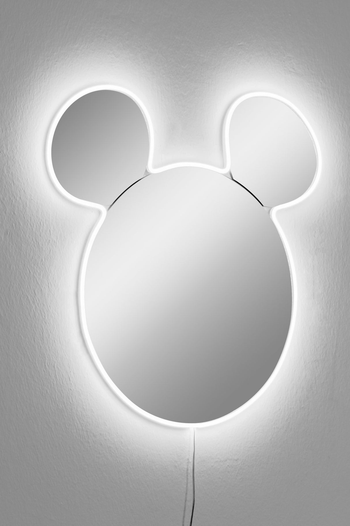 Oglinda decorativa Mickey Mirrorland, roz - alb - galben, 53x50 cm - Alb