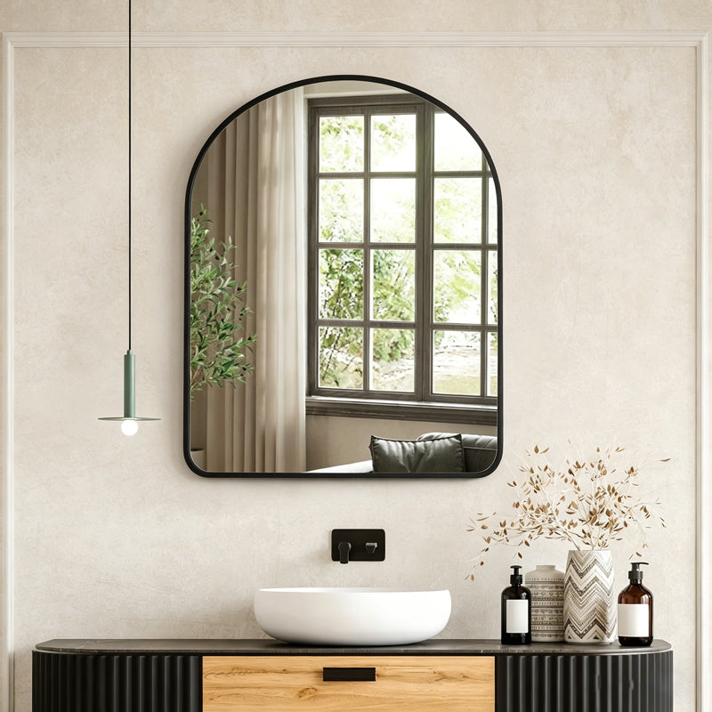 Oglinda decorativa Selene, MDF, 46x2x60 cm - Negru