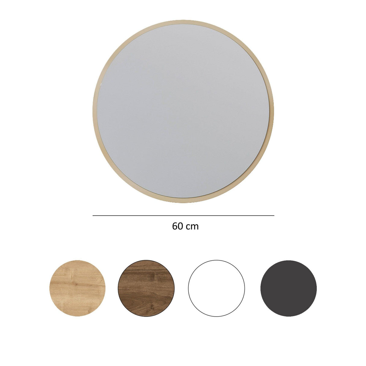Oglinda decorativa Yuvarlak Mirror - Beige, Bej, 2x60x60 cm