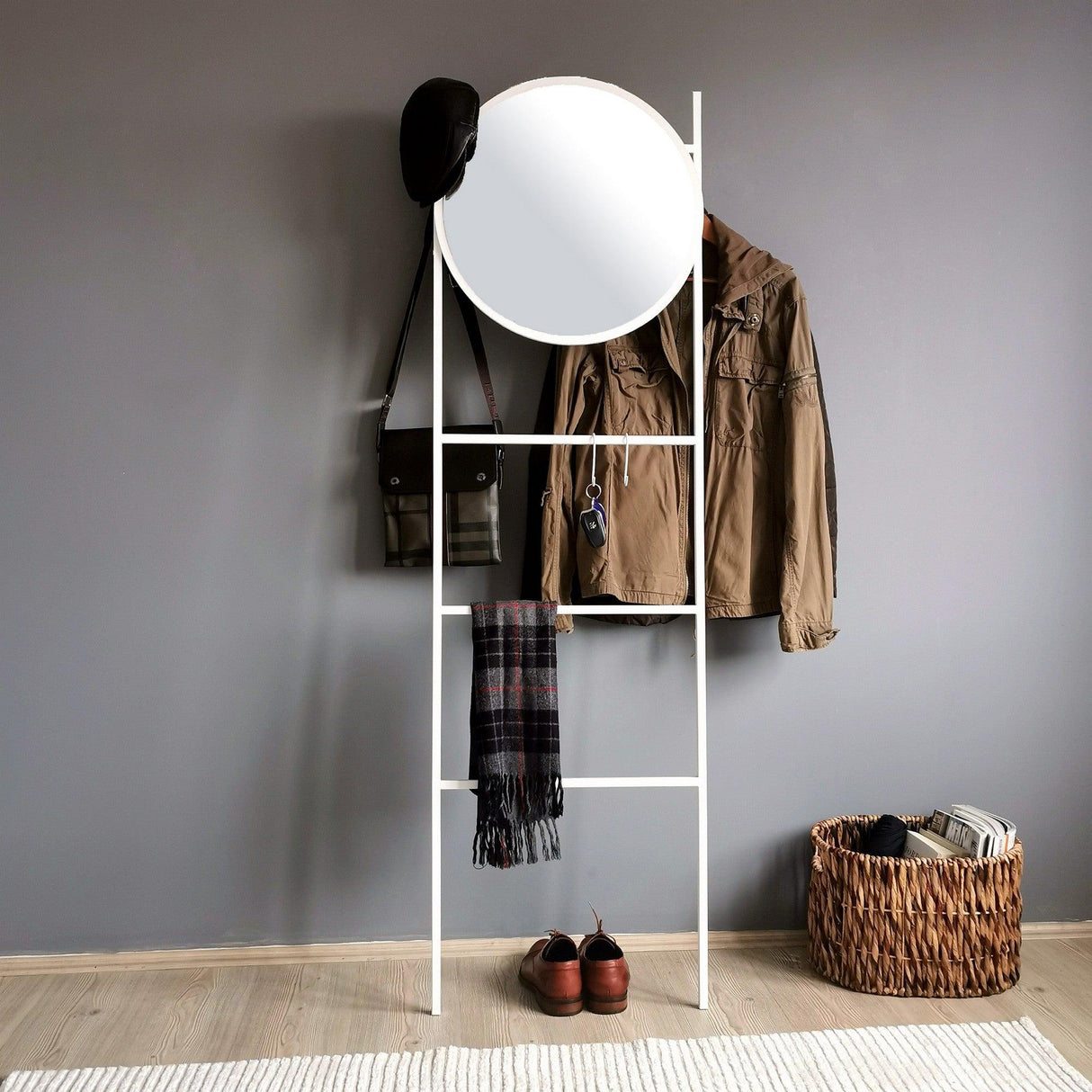 OGLINDĂ Dekoratif Ayna / Vestiyer A901, Alb, 3x170x50 cm